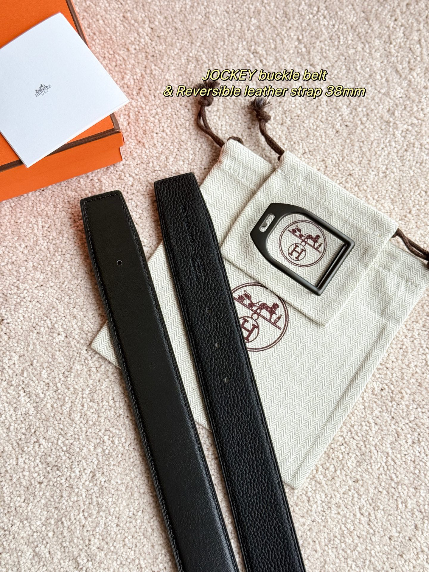 [TOP] HERMES Men's  Belt 3.8cm - Black - 711 Luxury