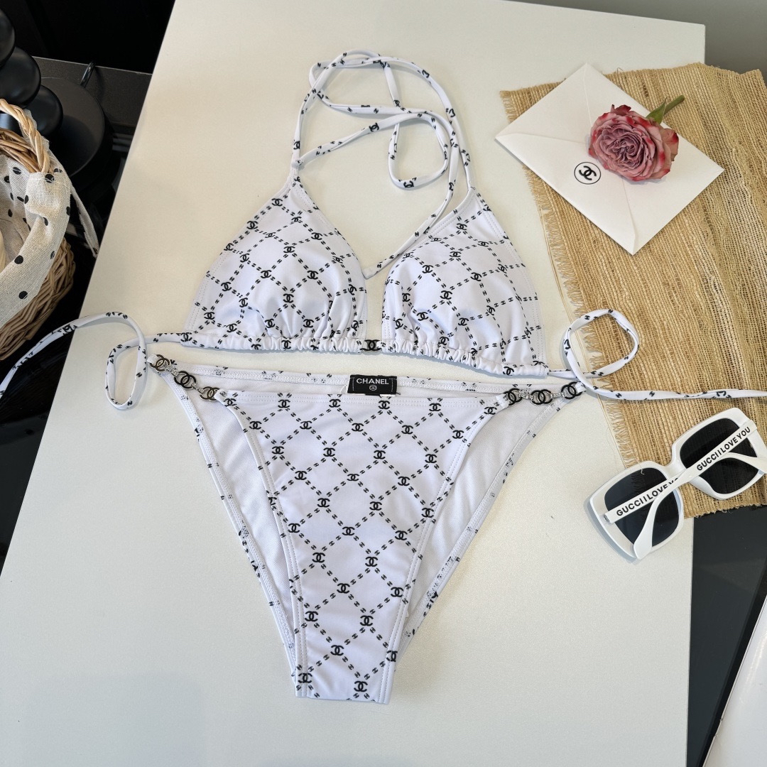 [TOP] CHANEL Bikini Swimsuit - White - 711 Luxury