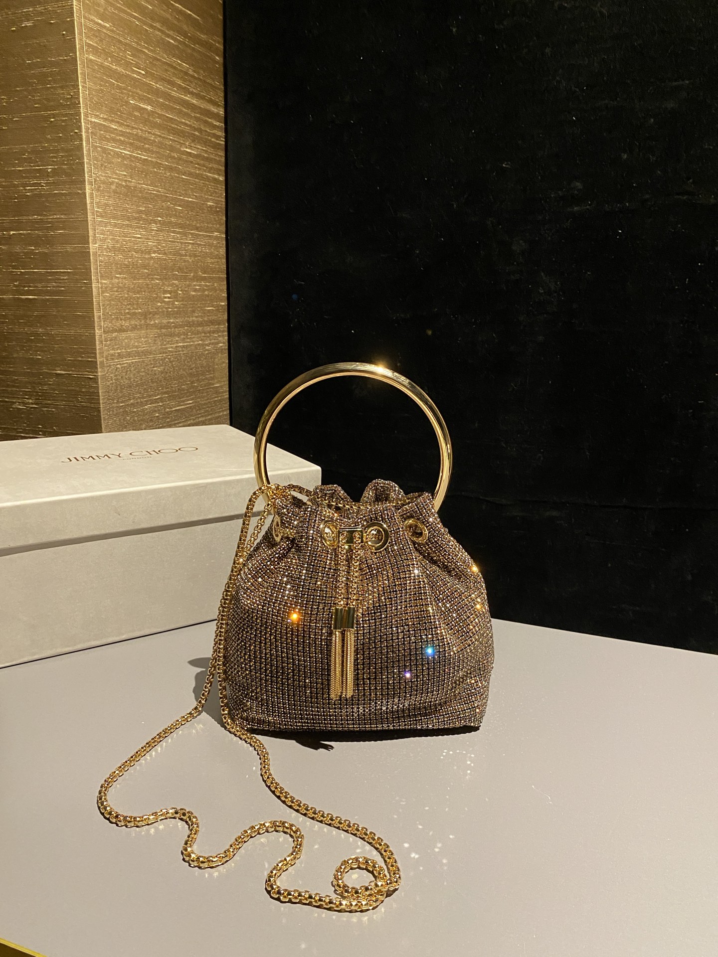 [TOP] JIMMY CHOO Bon Bon Bag 16*15*9.5CM - Gold - 711 Luxury