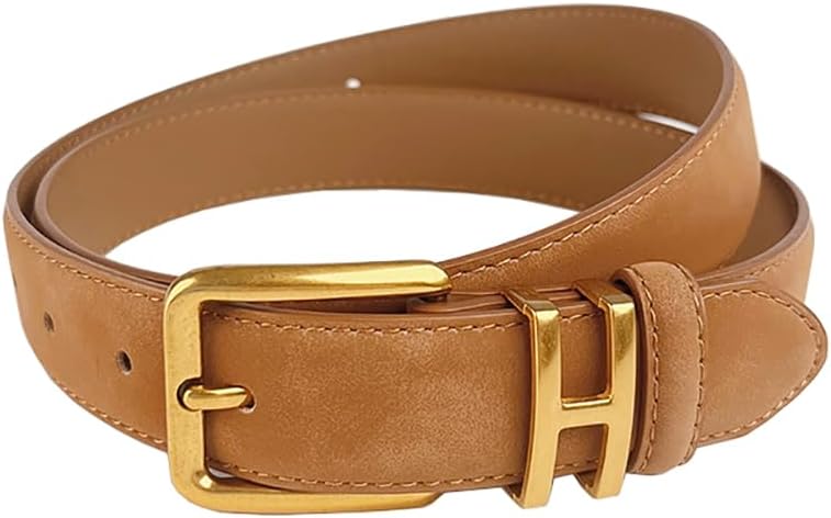 Yuangu Womens Belt for Jeans Genuine Suede Leather Belt，Womens Skinny Belts for Pants Dresses