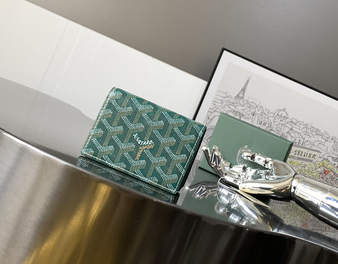 [TOP] Goyard Malhesherbes Card Holder  7x1.5x10.2cm - Green - 711 Luxury