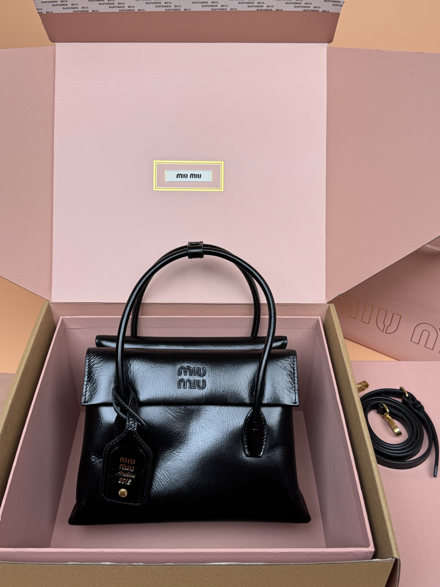 [TOP] Miu Miu Solitaire Bag 23X11X19cm - Black - 711 Luxury