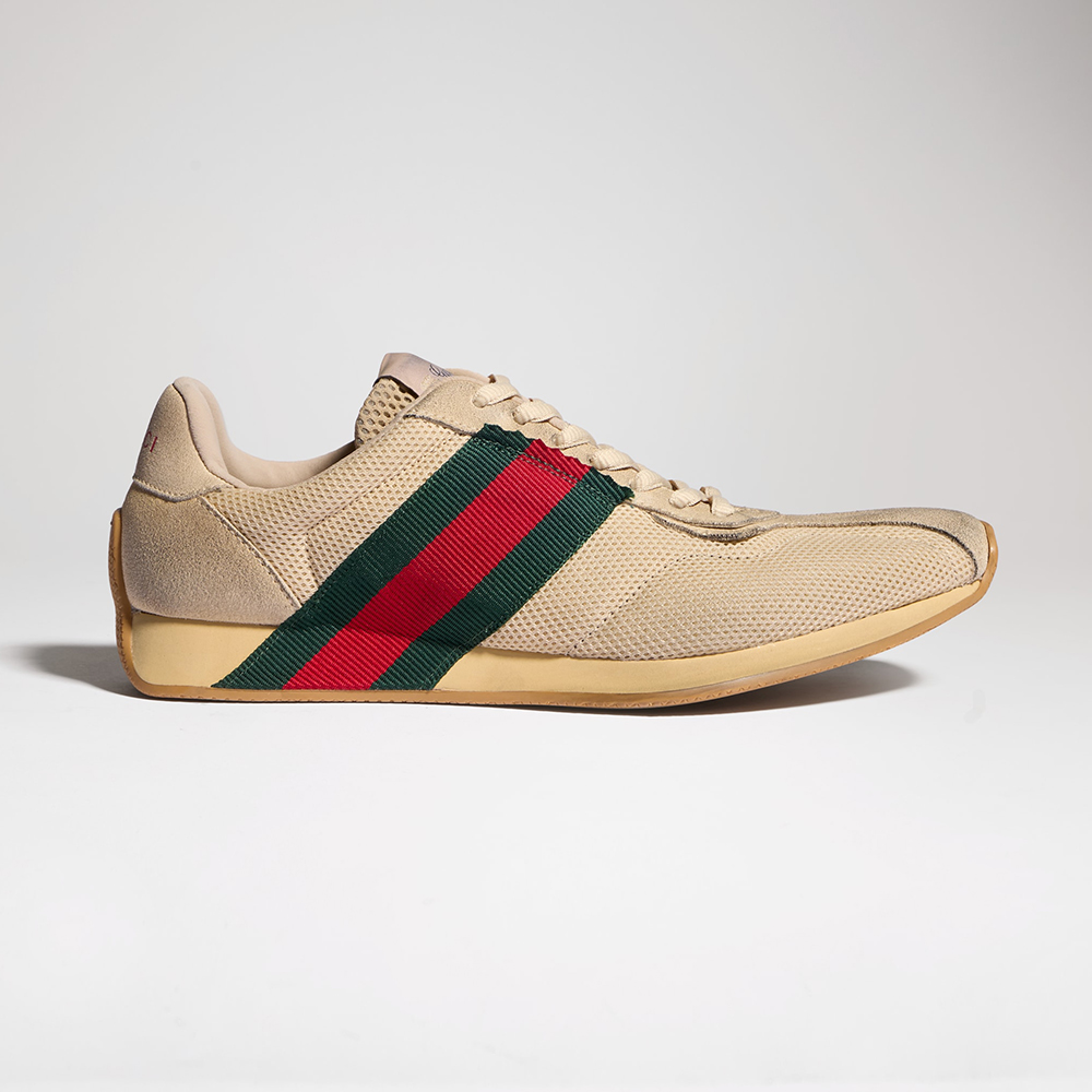 Gucci grey Shoes GUCCI Gucci Tempo Sneaker in Dark Grey Mesh and Suede #395421 | Nigo Office