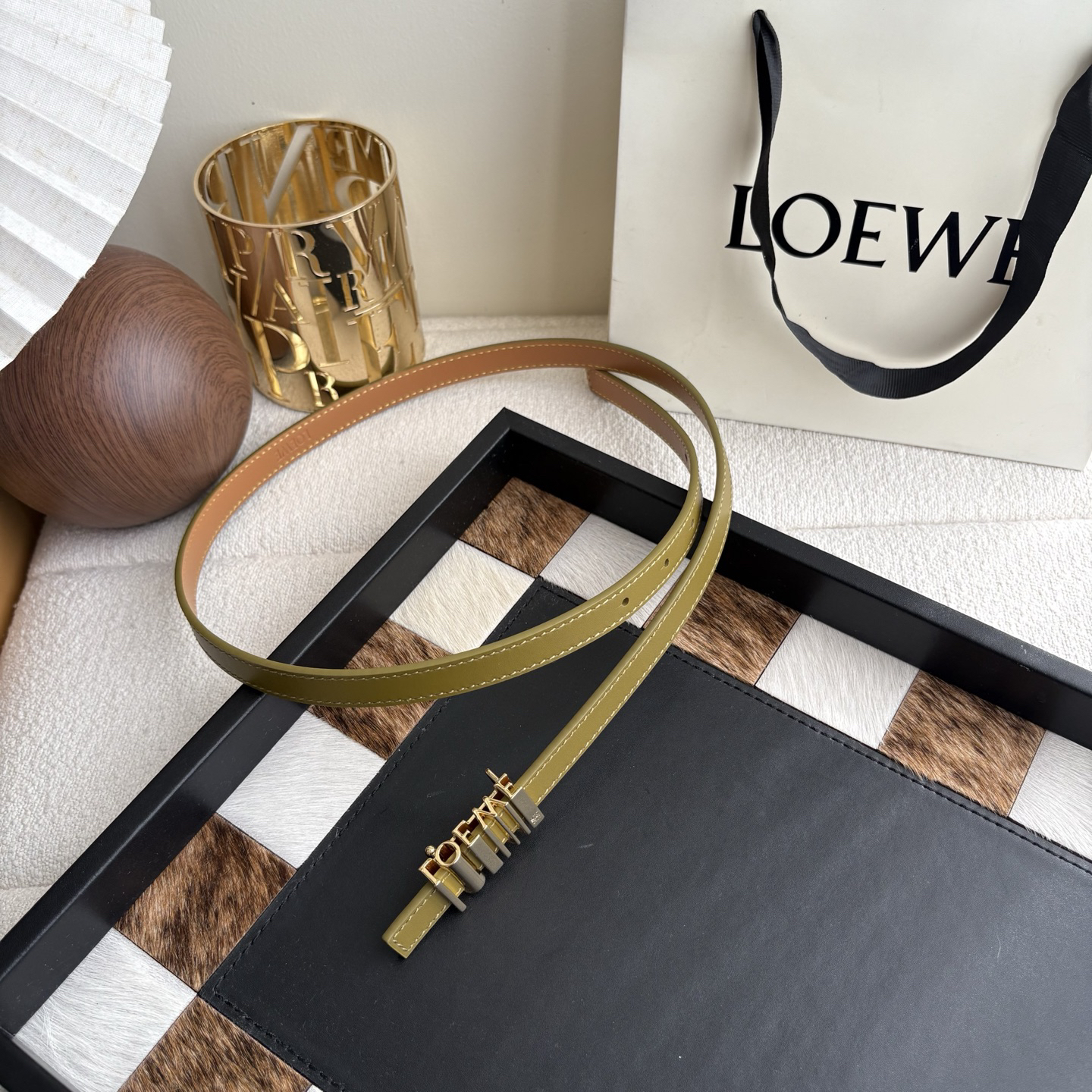 [TOP] LOEWE Leather Belt 1.5 cm - Brown - 711 Luxury