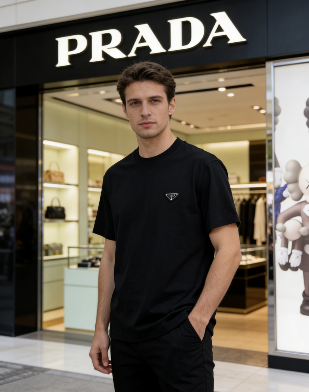 [TOP] PRADA Men's T-Shirt - Black