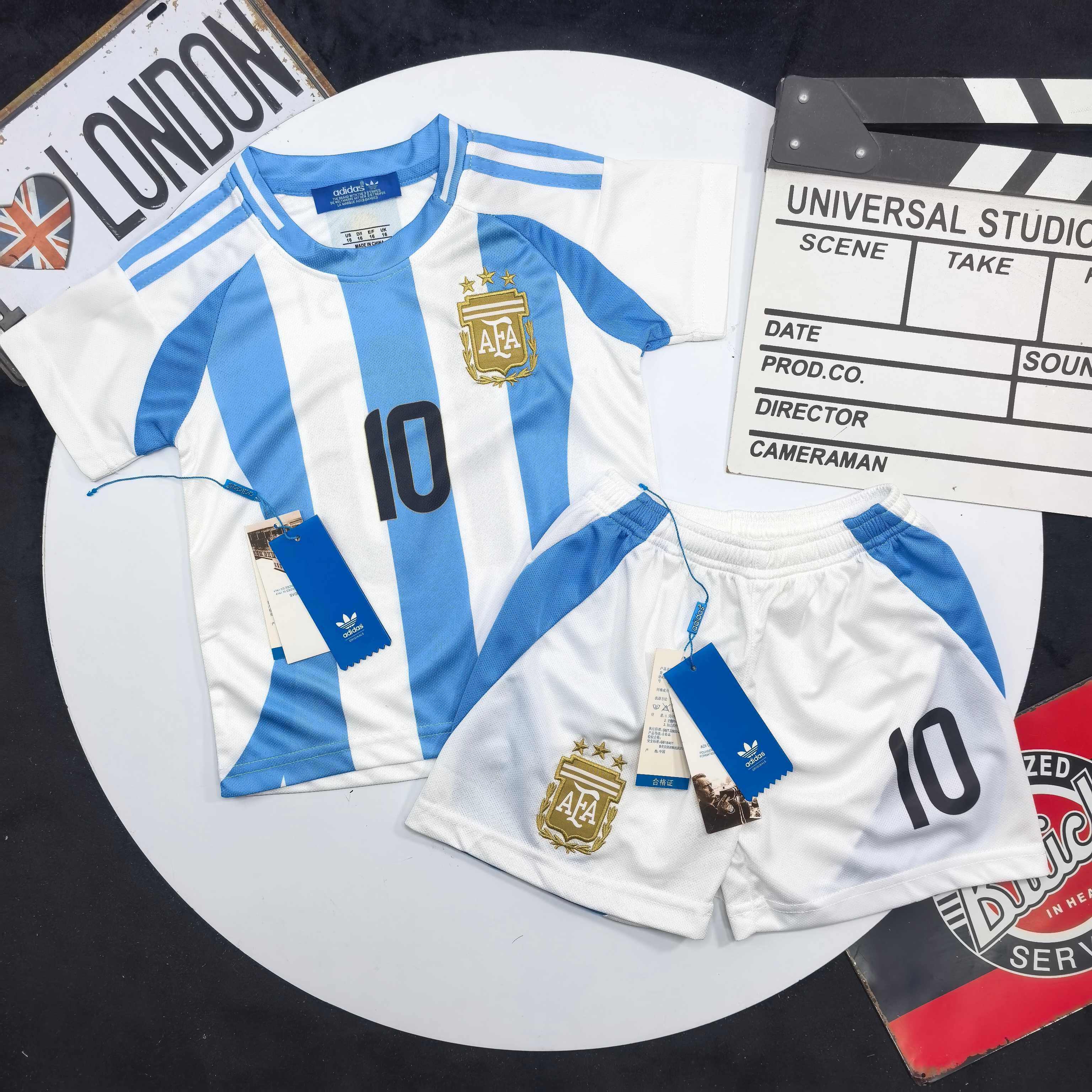 Adidas Kids Argentina Home Football Kit For Boys Girls Messi No.10 Jersey & Shorts Full Original Tags Sizes 100-170