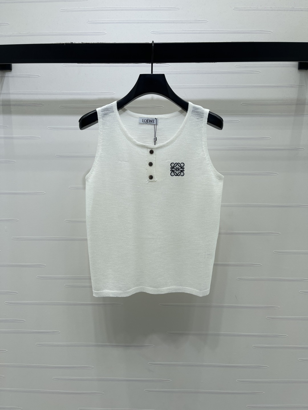 [TOP] LOEWE Totem Logo Knitted Vest - White