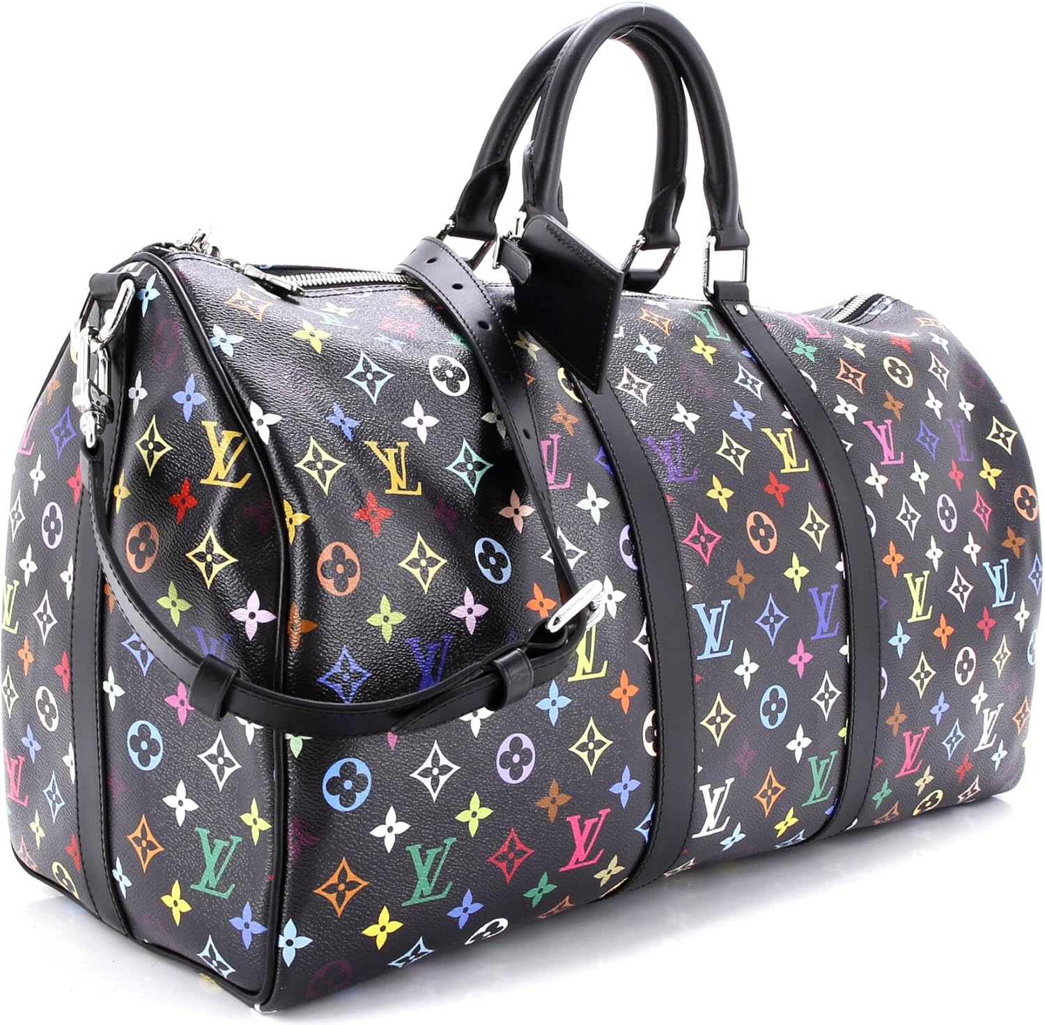 Louis Vuitton, Pre-Loved x Takashi Murakami Keepall Bandouliere Bag Monogram Multicolor 50, Multicolor