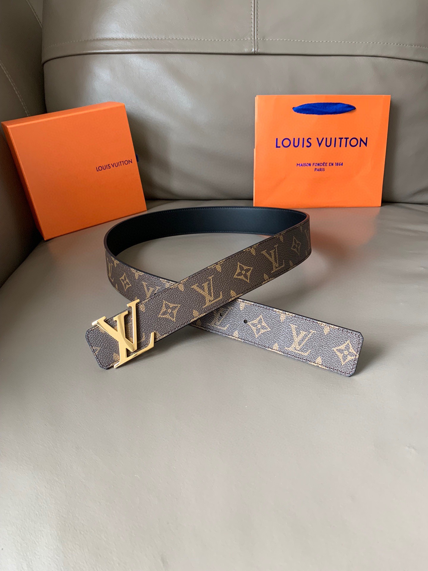 [TOP] Louis Vuitton LV Men's Belt 4 cm - Brown - 711 Luxury
