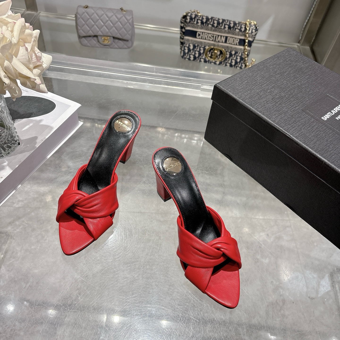[TOP] Yves Saint Laurent YSL High Heels - Red - 711 Luxury