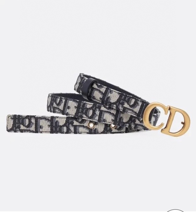 [TOP] Christian Dior Belt Cowhide 20mm - Navy Blue - 711 Luxury