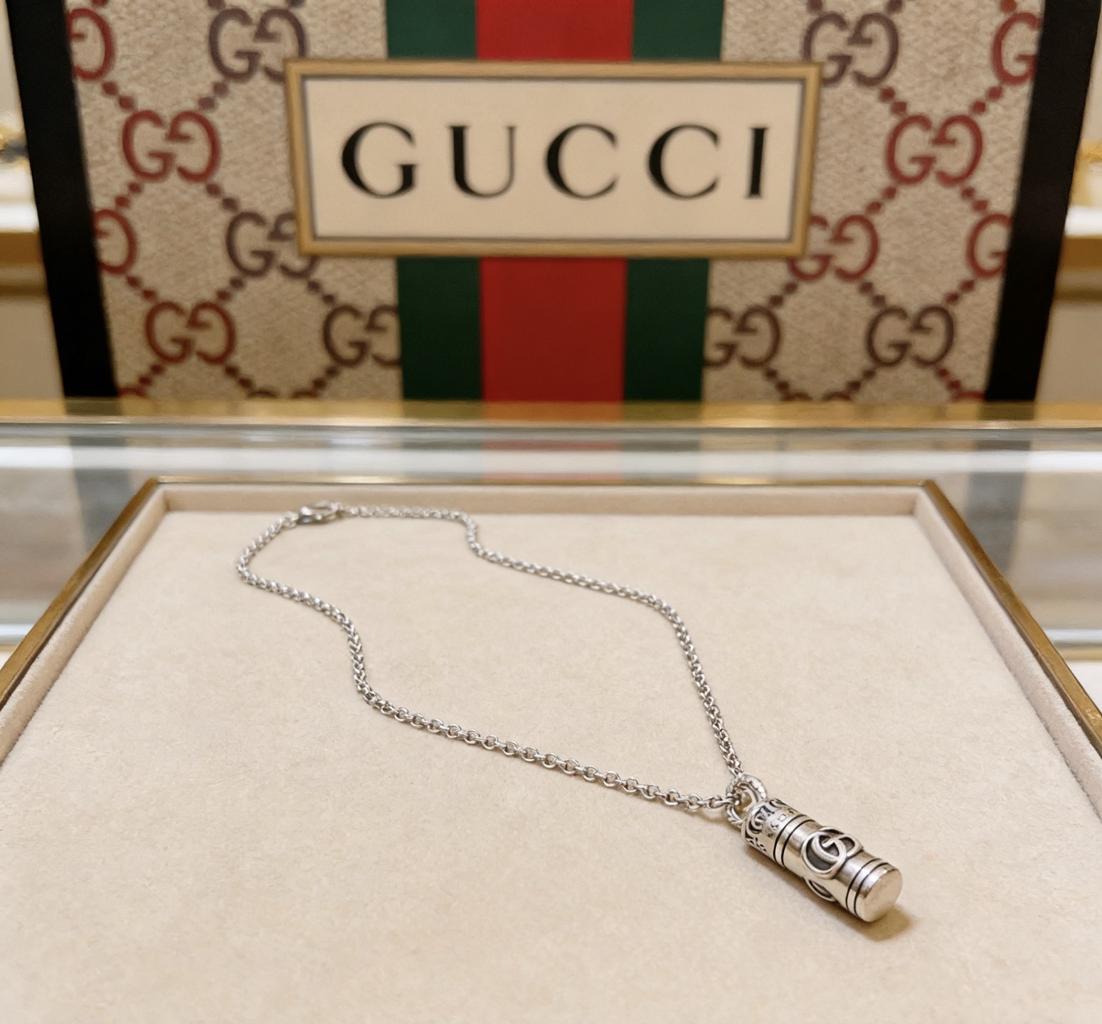 [TOP] GUCCI GG Necklace - Silver