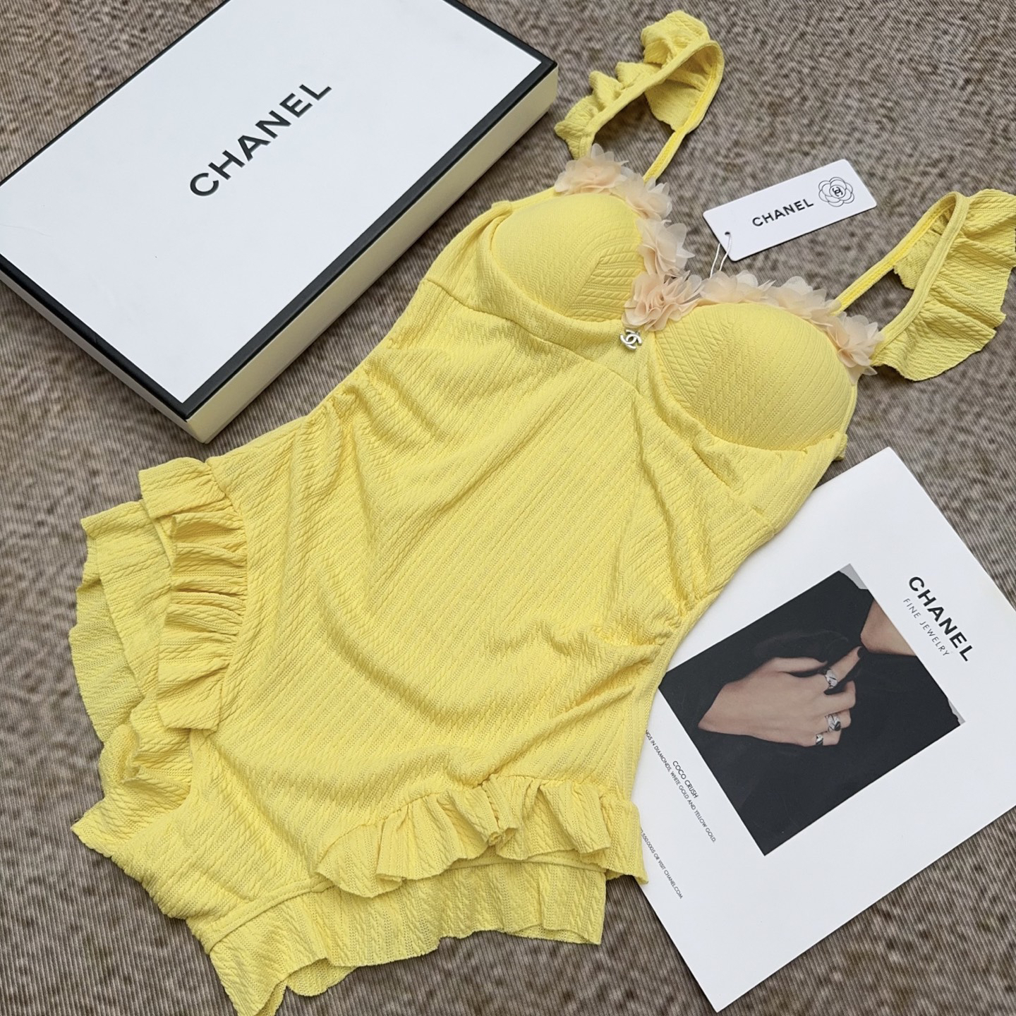[TOP] CHANEL One-Piece Swimsuit - Yellow - 711 Luxury