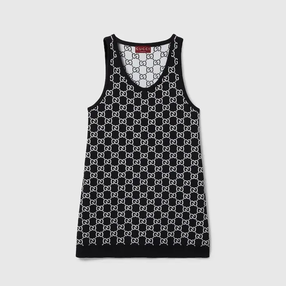 Gucci GG Wool Jacquard Mini Dress #386046