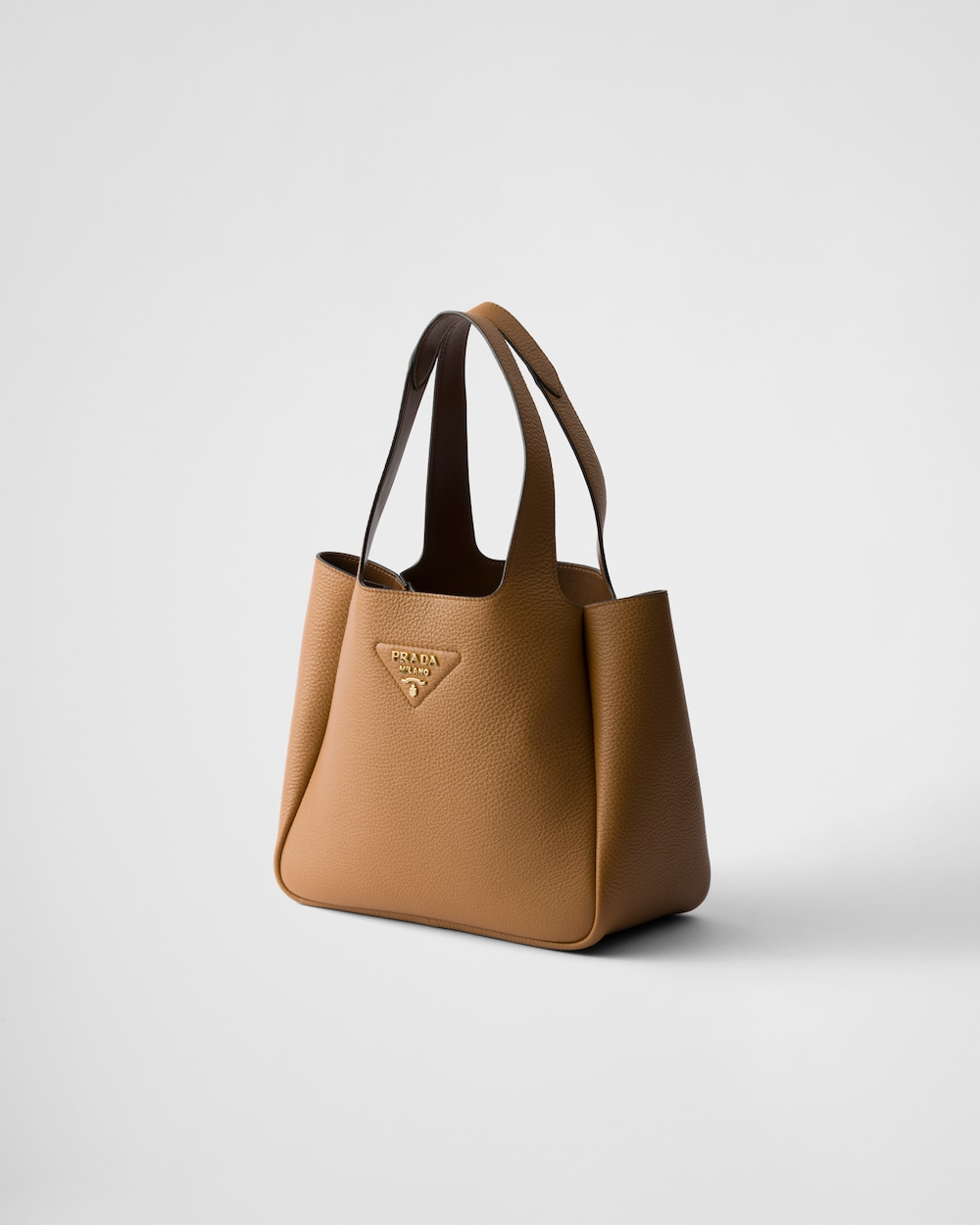 Small leather tote bag Caramel
