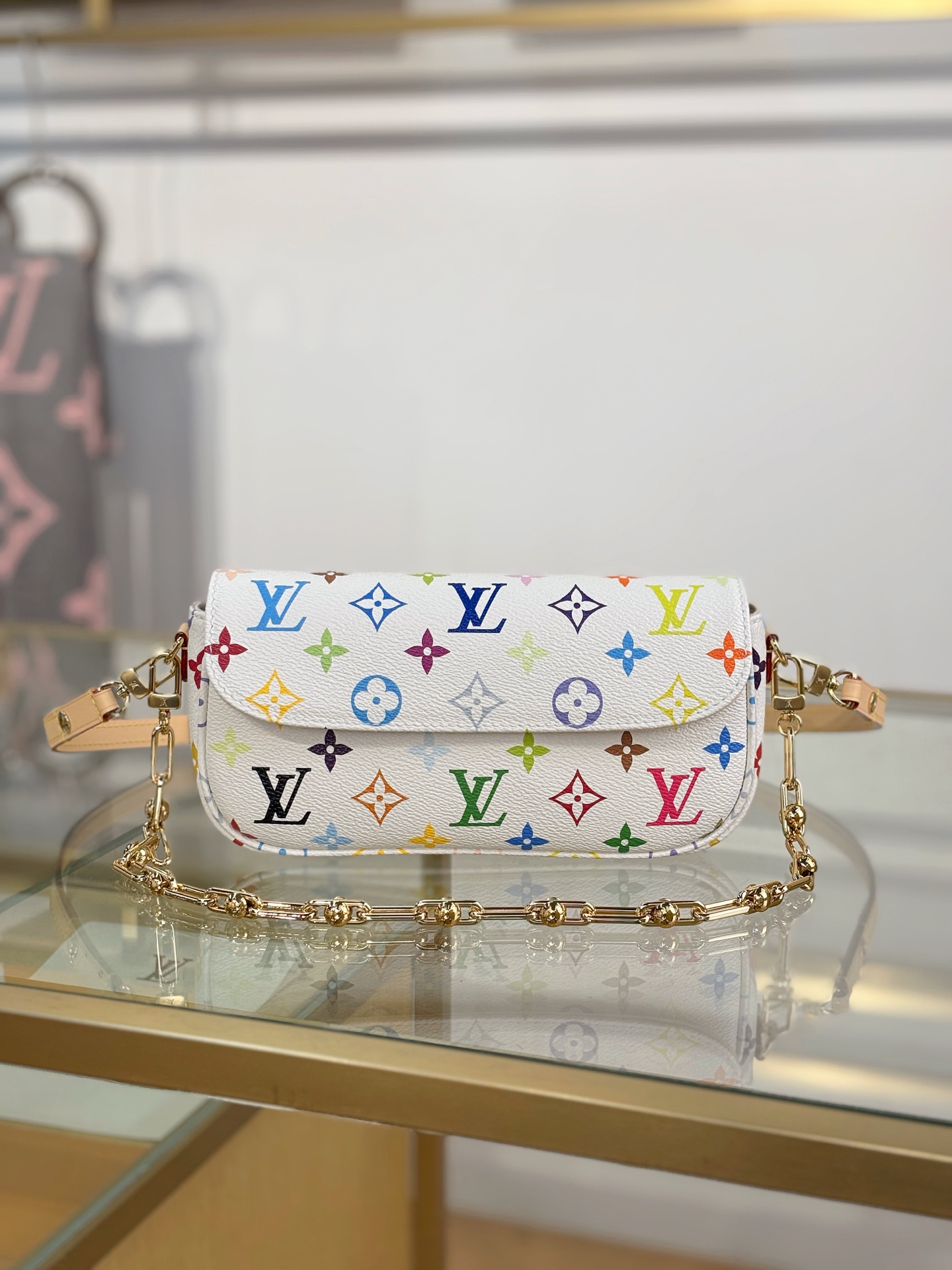 [TOP] Louis Vuitton LV x TM Wallet On Chain IVY Bag 23.5 x 12 x 4.3 cm - White