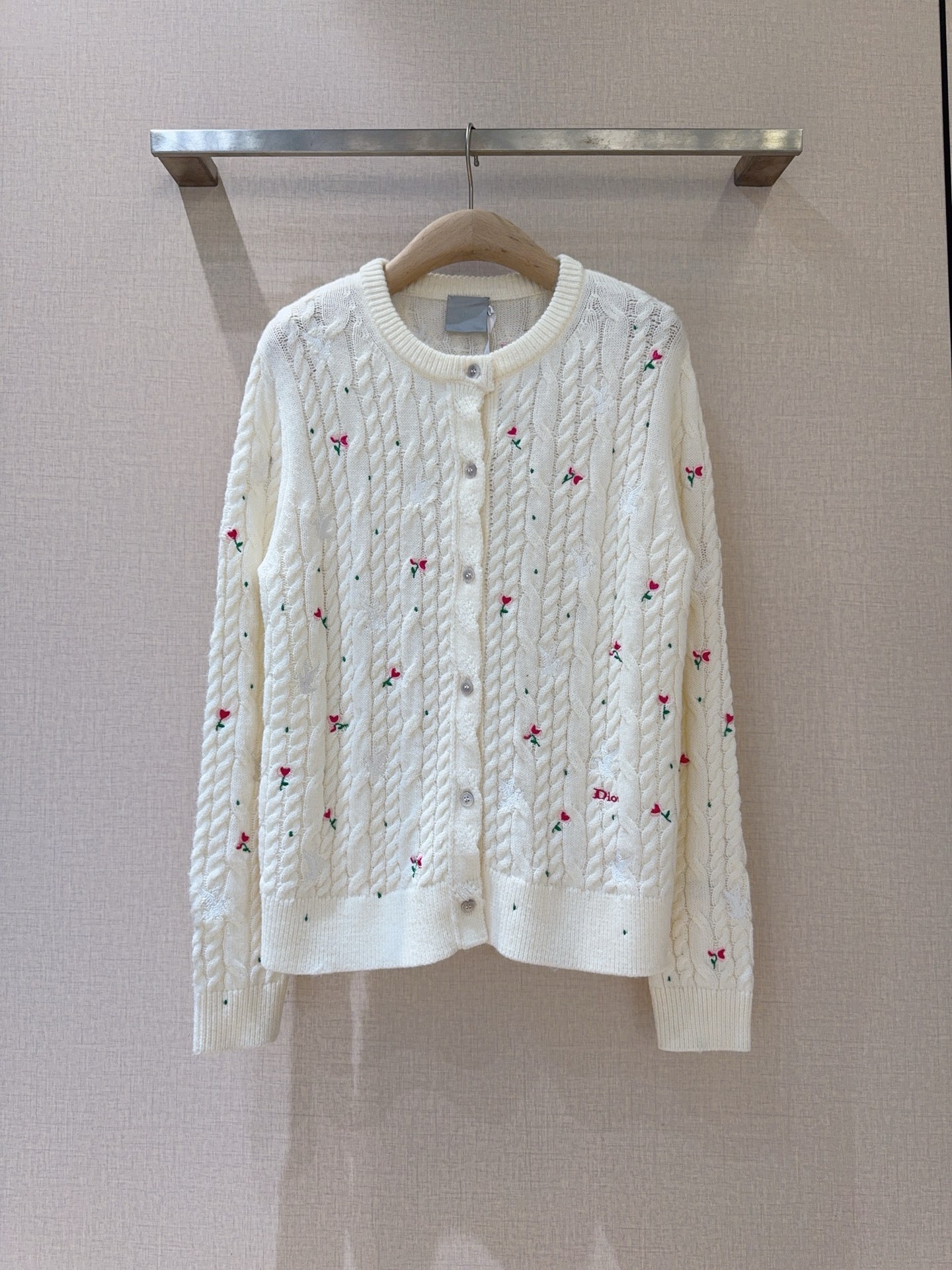 [TOP] Christian Dior Knit Cardigan - White - 711 Luxury