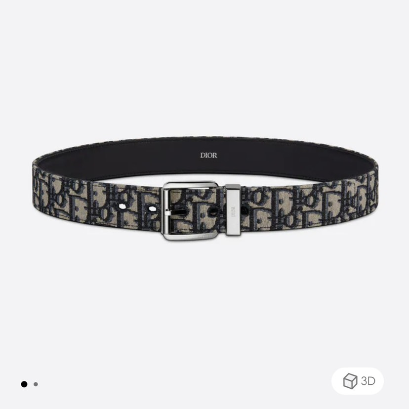 [TOP] Christian Dior Men's Belt Cowhide 35mm - Navy Blue - 711 Luxury