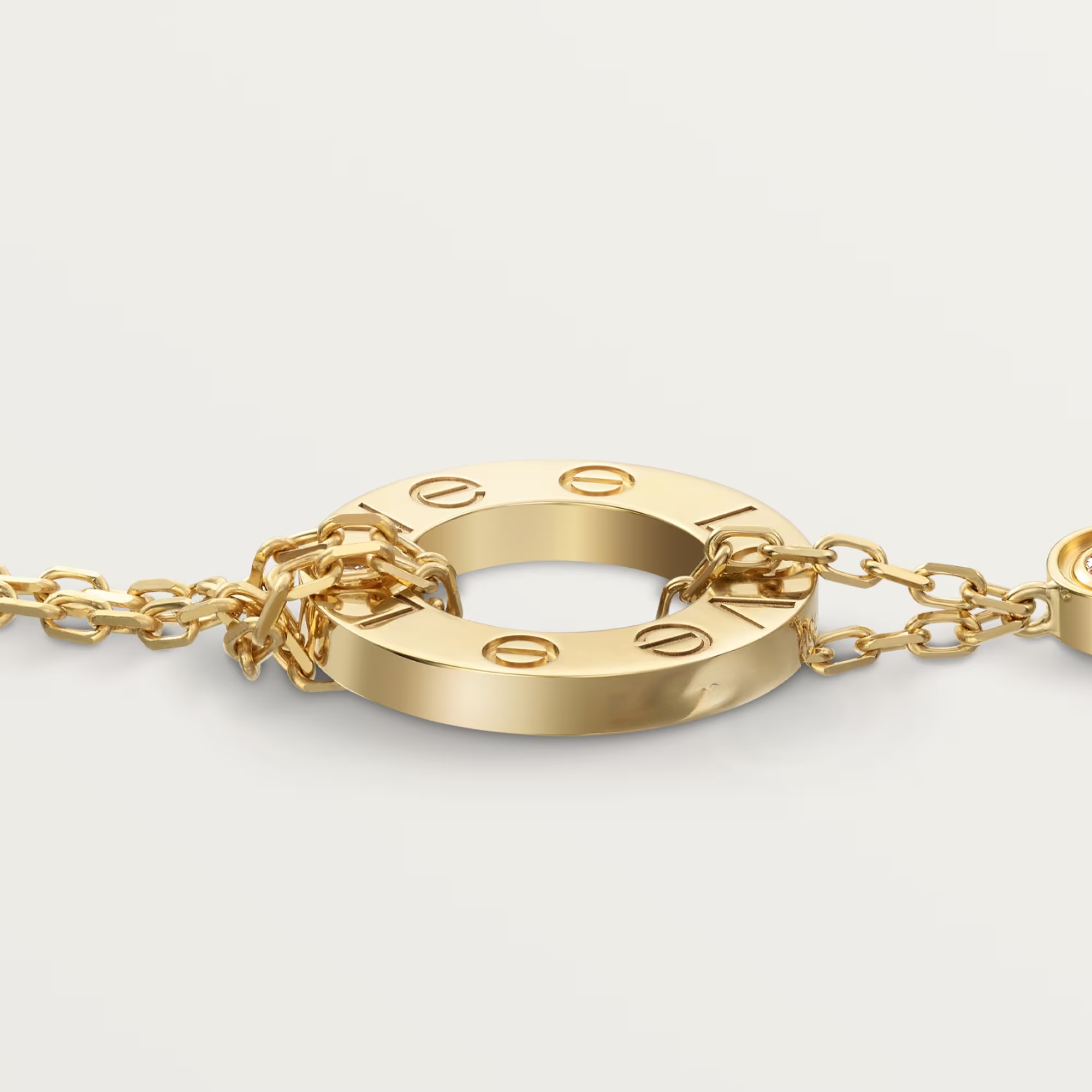 Carty Love Luna Loop Bracelet, Yellow Gold, 2 Moissanite