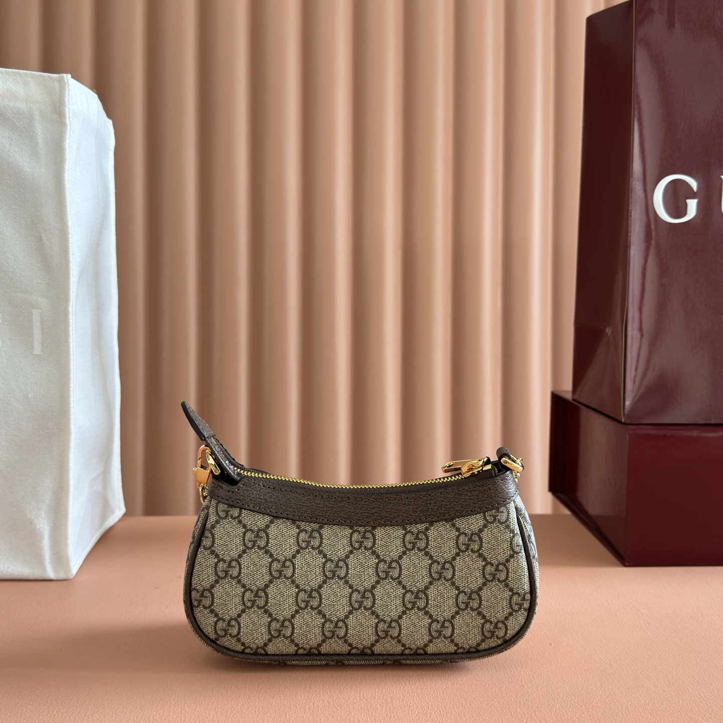 [TOP] GUCCI Ophidia Bag Mini 10 x 19 x 3 cm - Brown - 711 Luxury