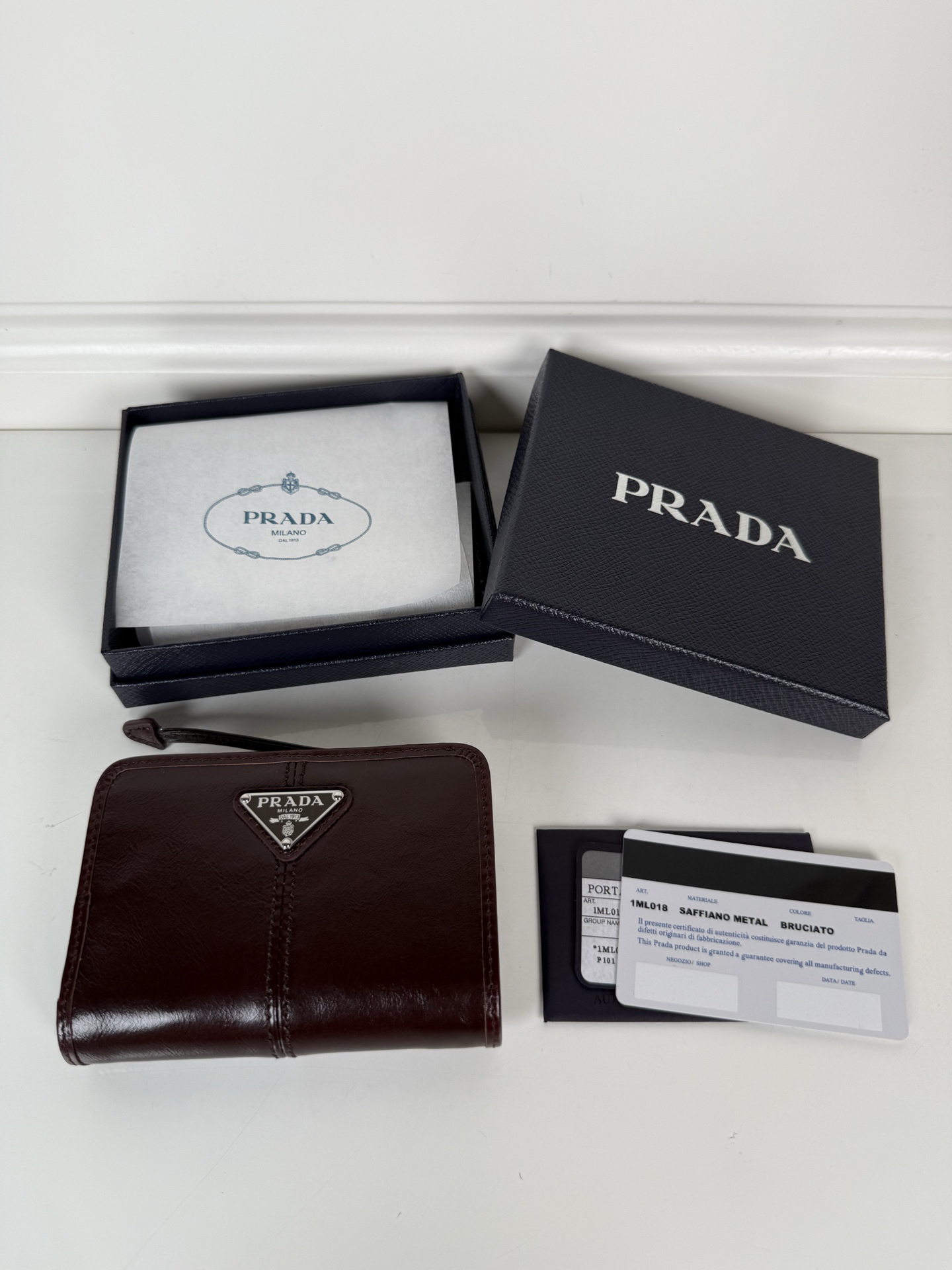 [TOP] PRADA Wallet 12 x 8cm - Chocolate - 711 Luxury