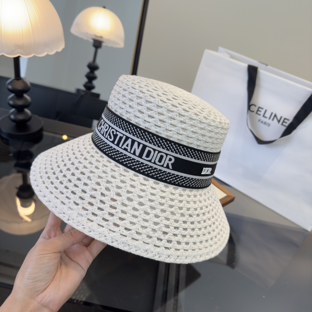 [TOP] Christian Dior Hollow Straw Hat - 3 Color