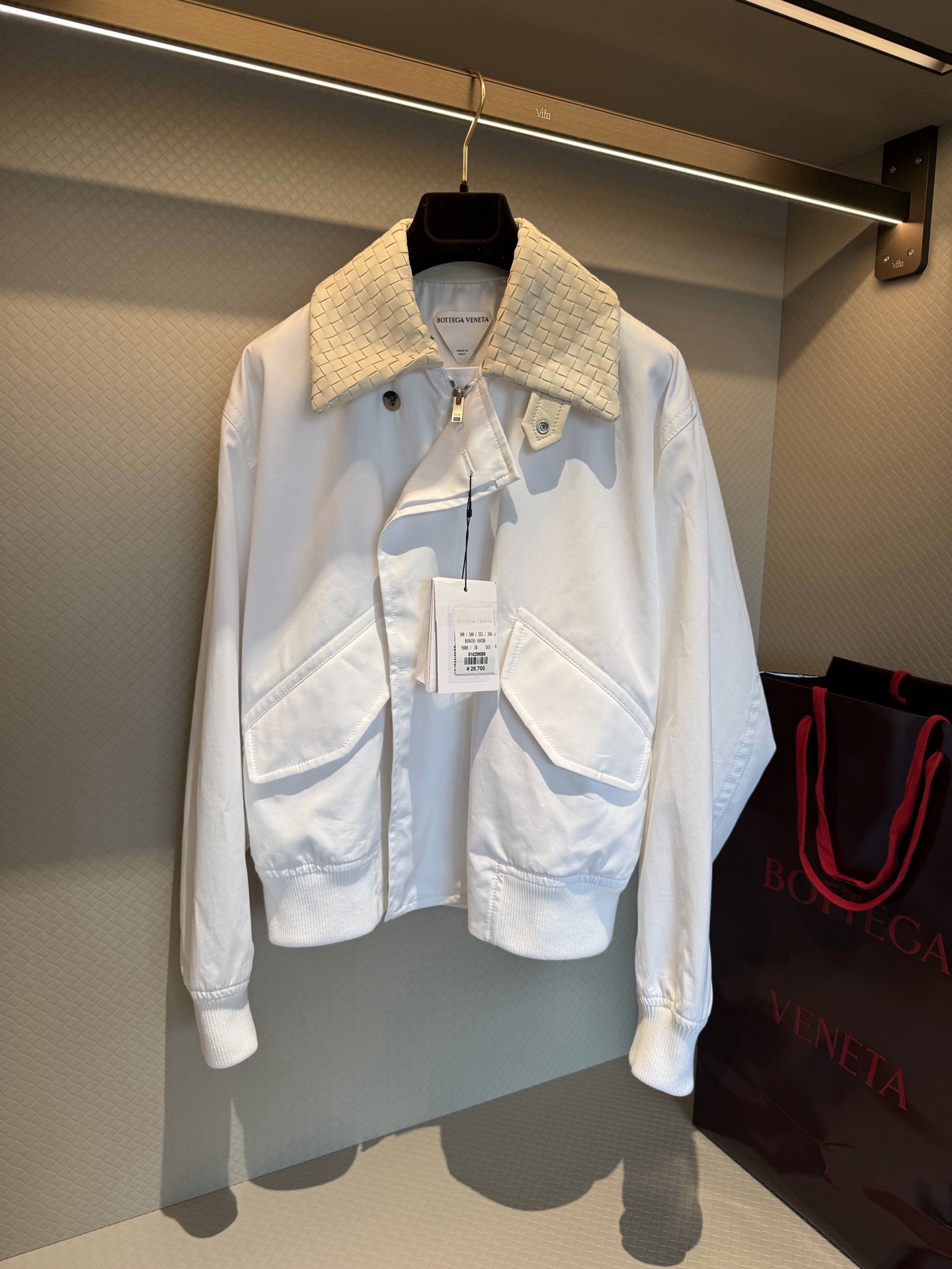 Bottega Veneta white Accessory Bottega Veneta Women's Cotton Blouson in White #394239 View 2 | Nigo Office