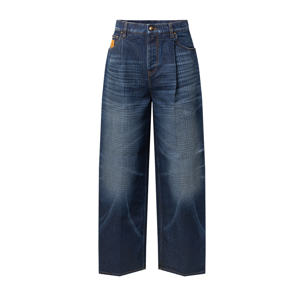 LOUIS VUITTON Printed Wide Leg Denim Pants #383940