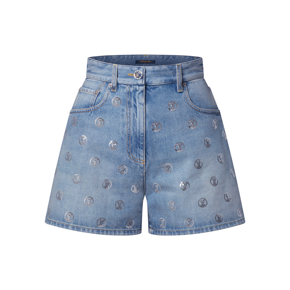Louis Vuitton Clothing LOUIS VUITTON Signature Sequin Denim Shorts #390219 | Nigo Office
