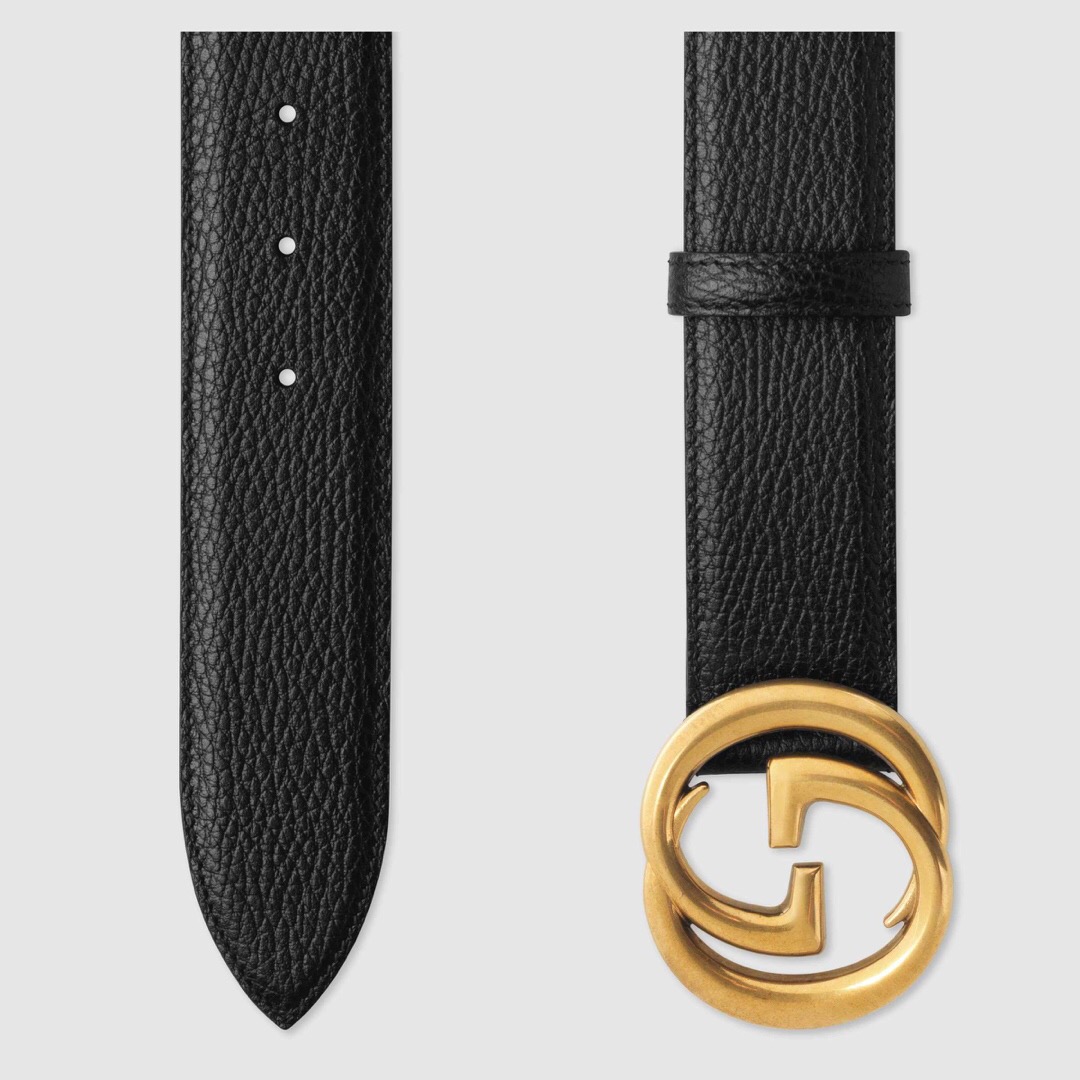 [TOP] GUCCI Men's GG Belt Cowhide 3.8cm - Black - 711 Luxury