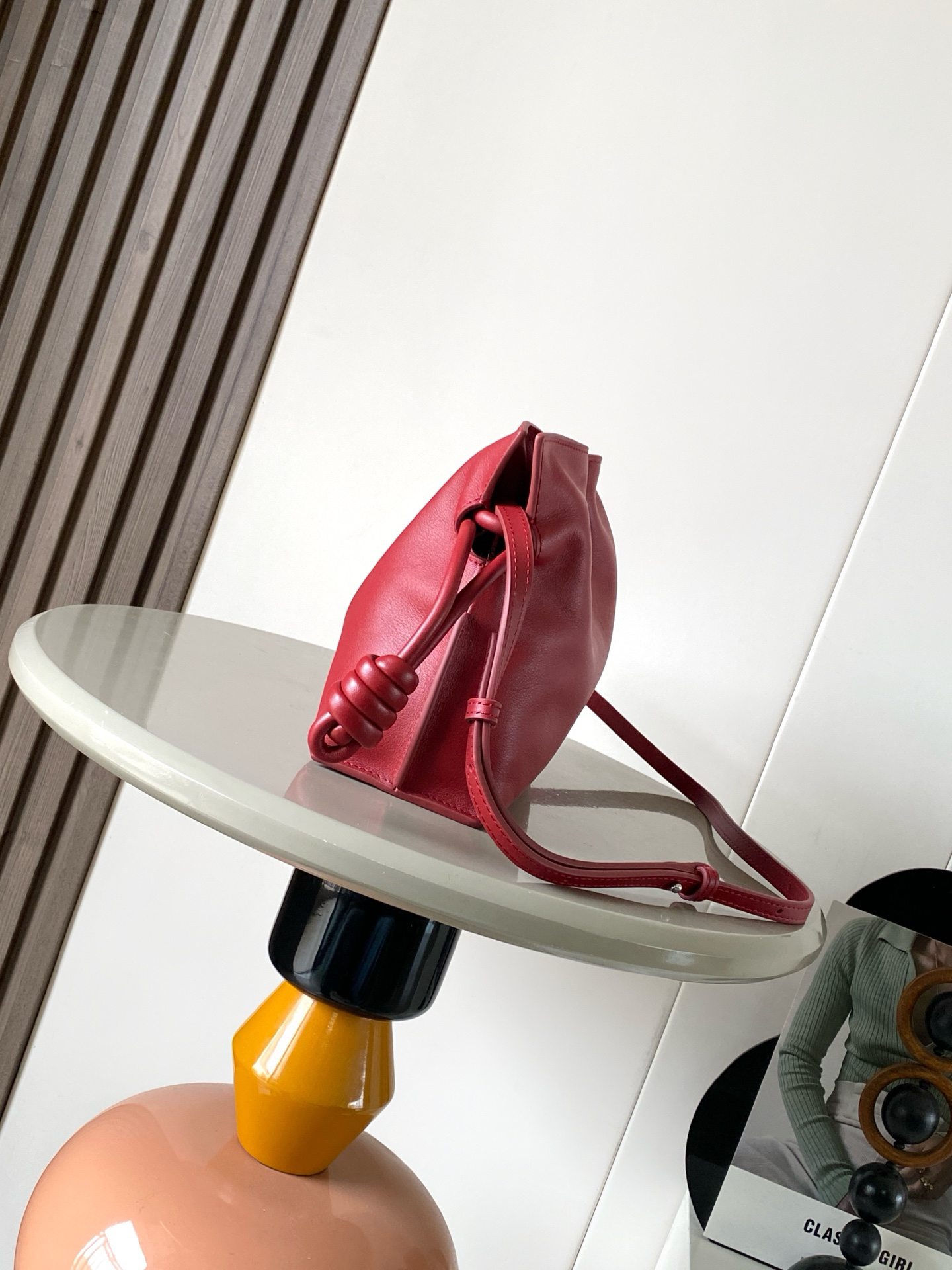 [TOP] LOEWE Flamenco Bag Cowhide Leather 23x18x9cm - Red - 711 Luxury