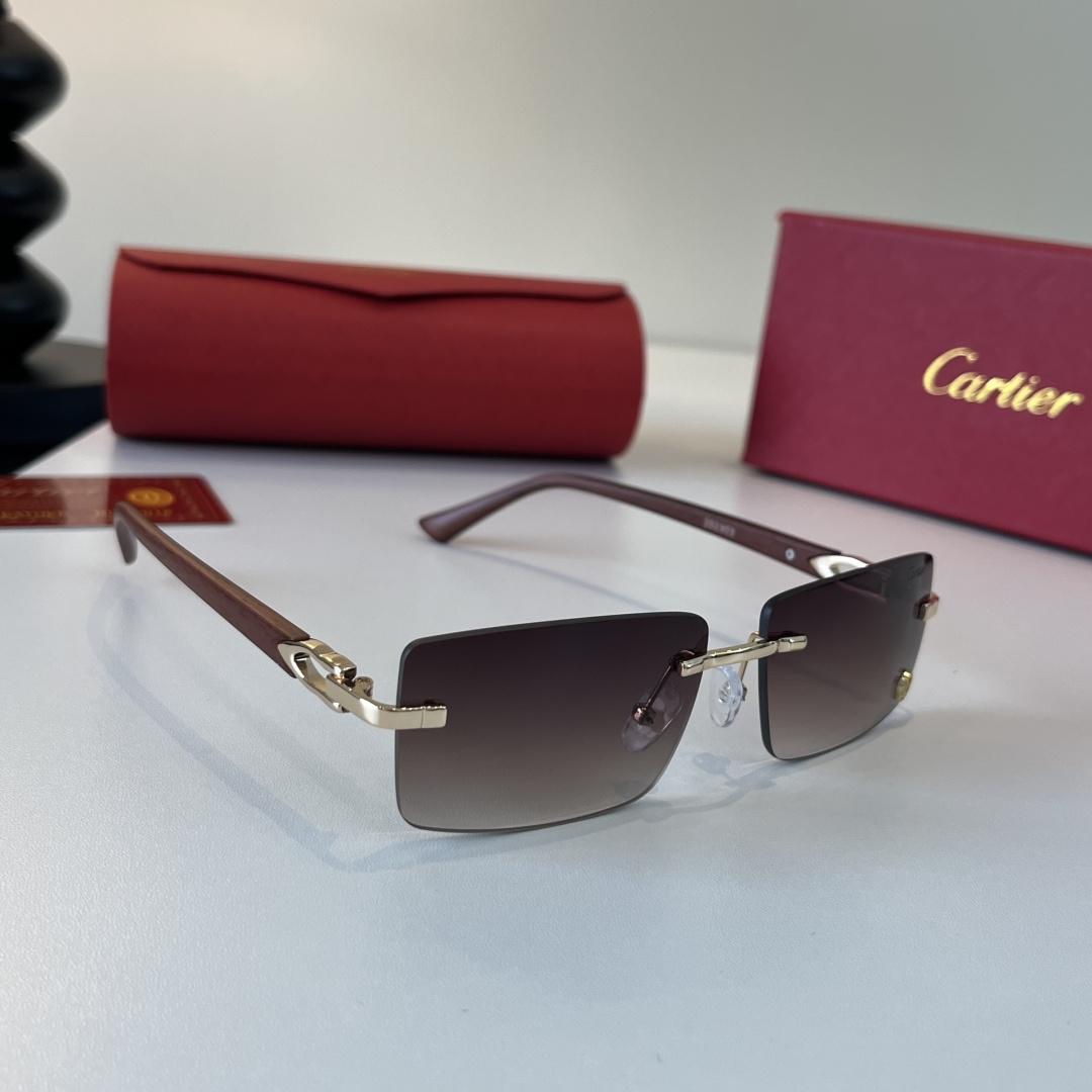 [TOP] Cartier Sunglasses - Brown - 711 Luxury