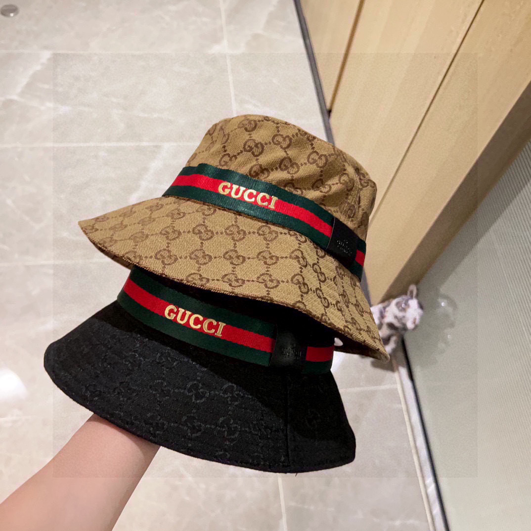 [TOP] GUCCI Bucket Hat with Logo - 2 Color