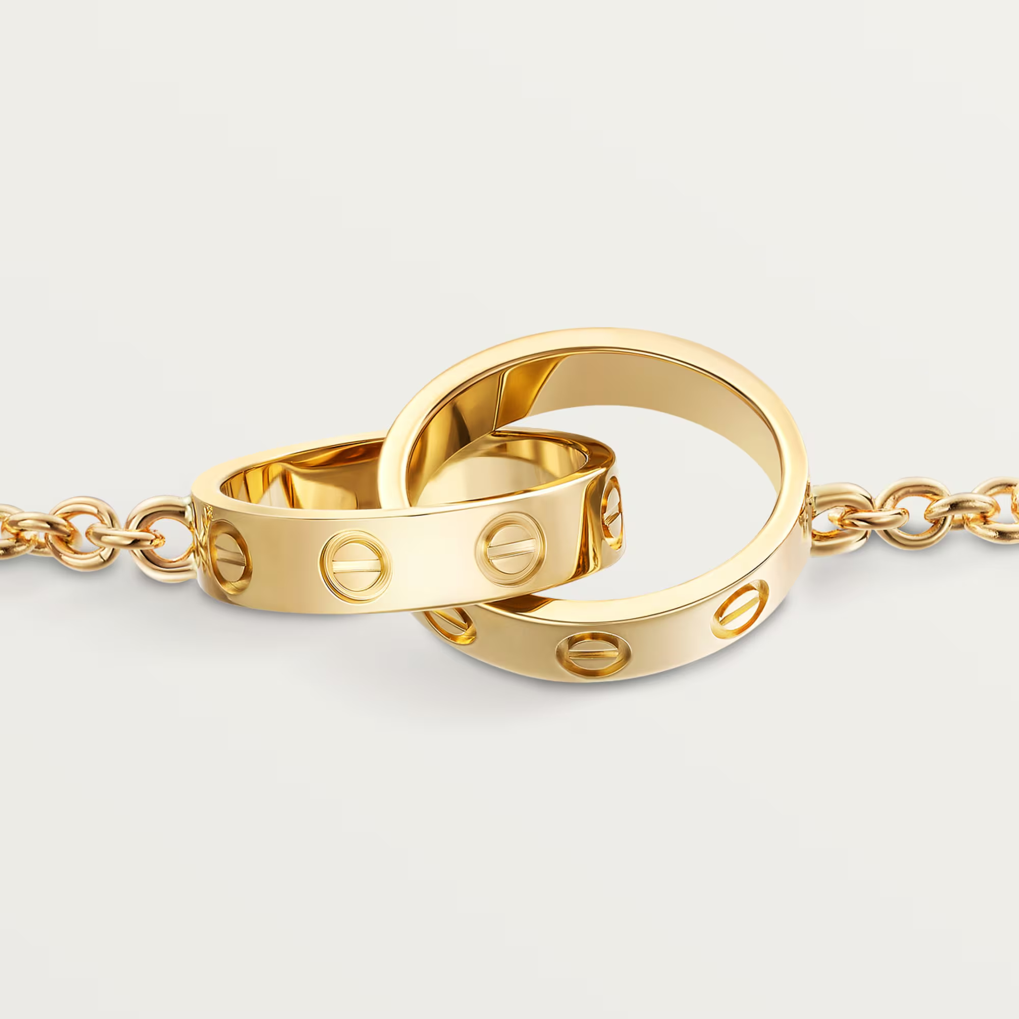 Carty Love Luna Loop Bracelet, Yellow Gold, Chain