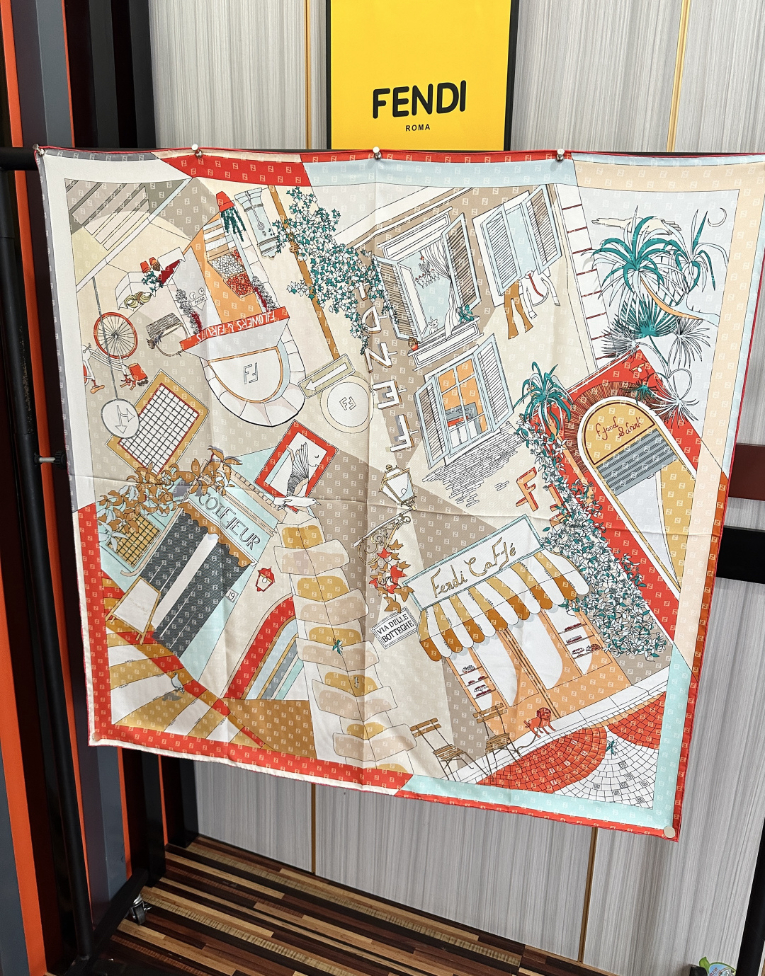 [TOP] FENDI Silk Scarf 90x90cm - Orange - 711 Luxury