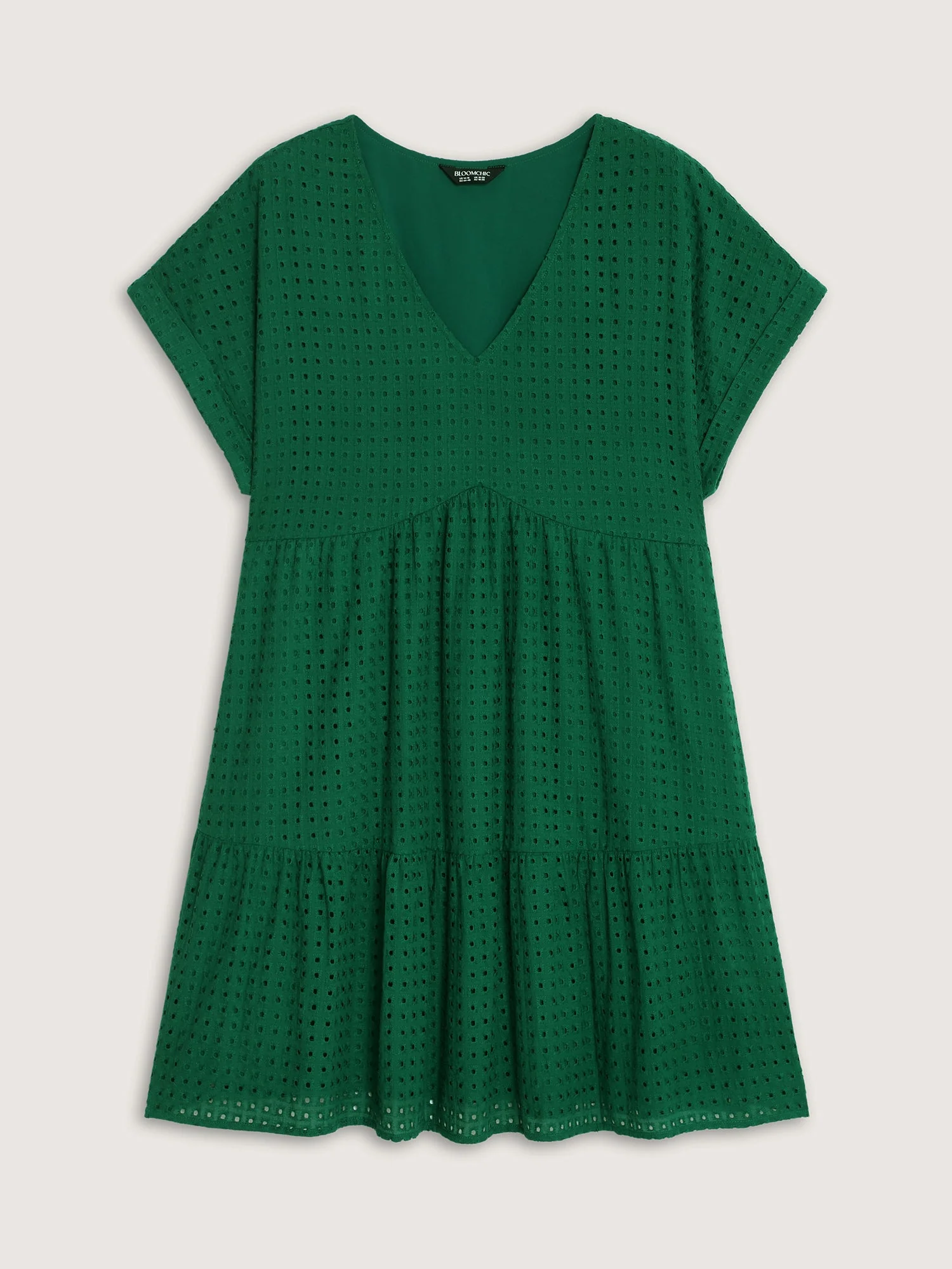 Cotton V-Neck Tiered Mini Dress