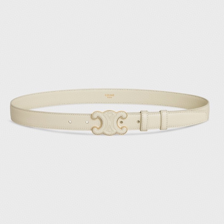 [TOP] CELINE Belt Calfskin 2.5cm - White - 711 Luxury