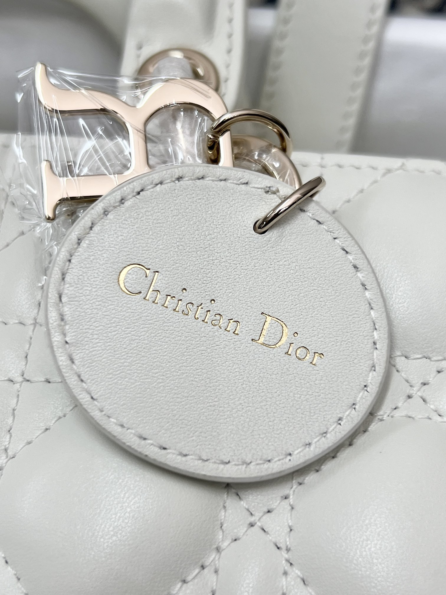 [TOP] Christian Dior Lady D-Joy Bag Lambskin 22x12x6cm - White