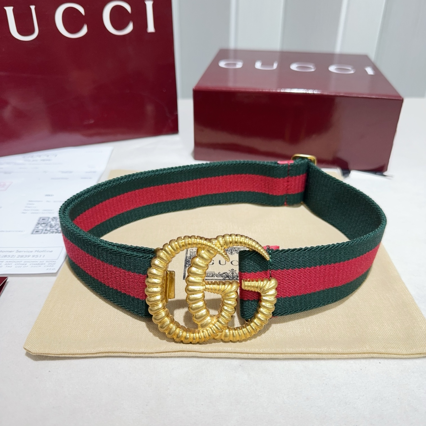 [TOP] GUCCI Elastic Nylon Fabric Belt 3.8 cm - 2 Colors - 711 Luxury