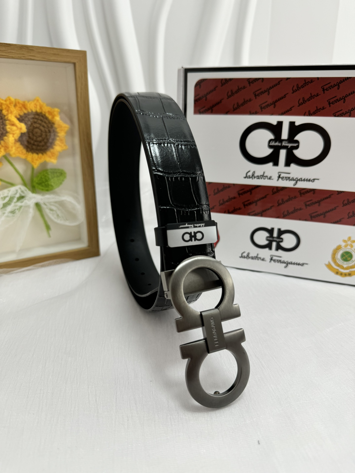 [TOP] Ferragamo Men's Belt 3.5cm - Black - 711 Luxury