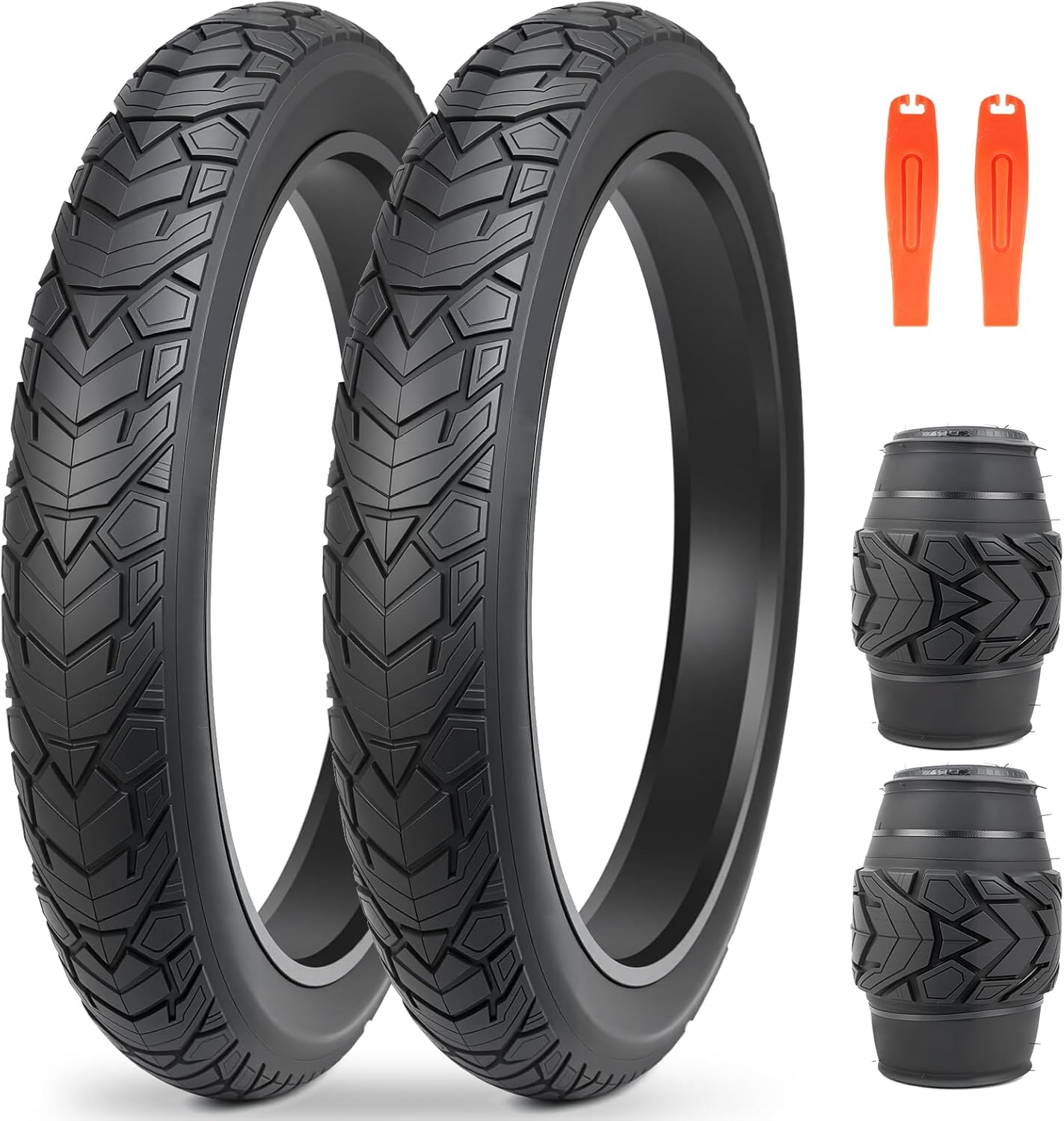 Pair of durable bicycle tires replacement set for MTB and city bikes