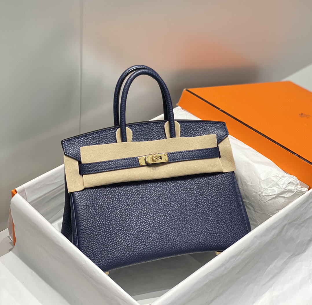 [TOP] HERMES Birkin Togo Leather 25cm - Bleu Indigo & GHW