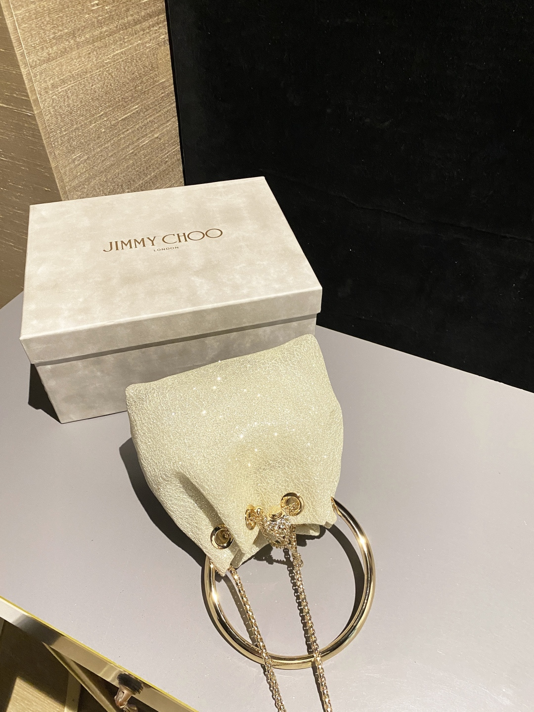 [TOP] JIMMY CHOO Bon Bon Bag 16x15x9.5cm - Beige - 711 Luxury