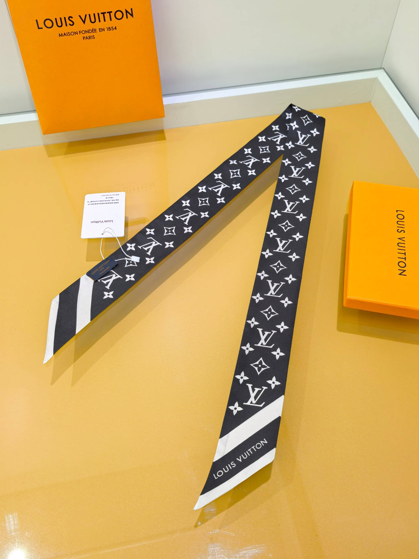 [TOP] Louis Vuitton LV Twilly Scarf 120x5cm - Black - 711 Luxury
