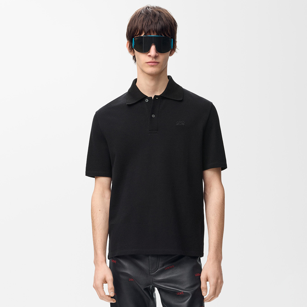 LOEWE Polo in cotton Black #387947