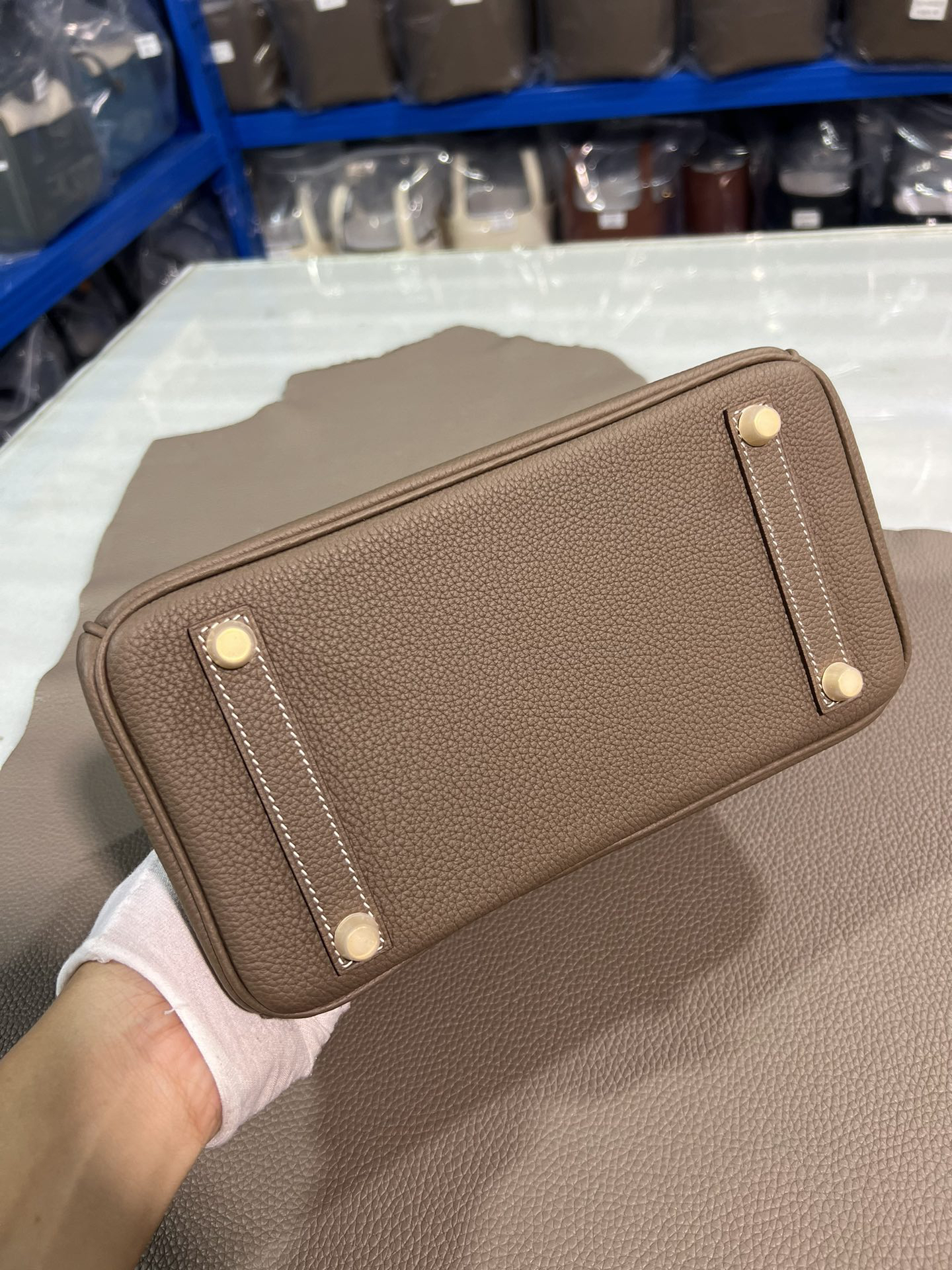 [TOP] HERMES Birkin Togo Leather 25cm - Etoupe & GHW