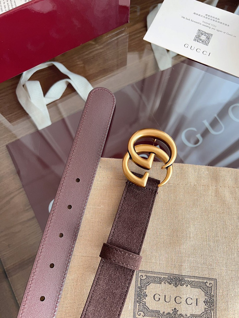 [TOP] GUCCI Belt 3cm - Brown - 711 Luxury