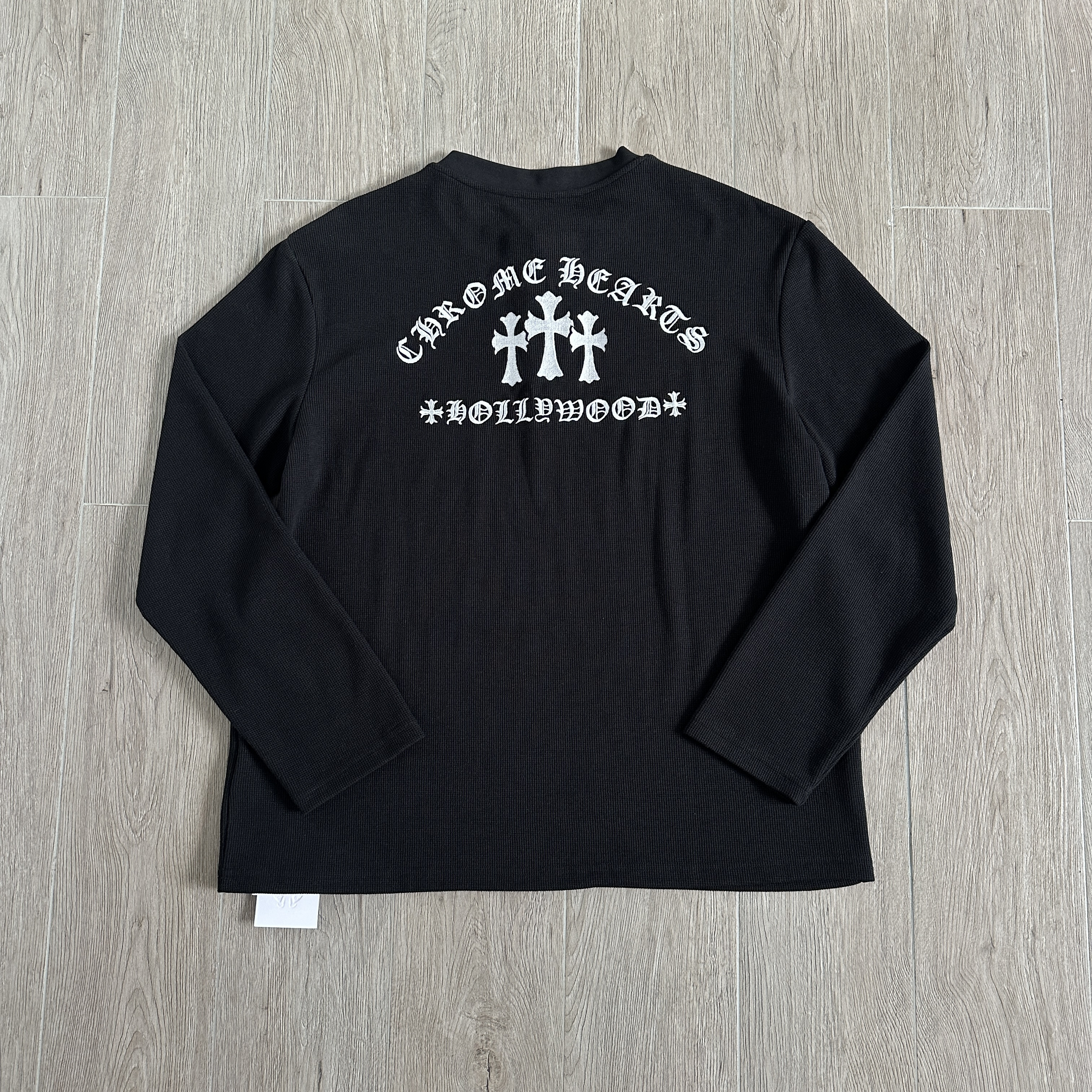 Chrome Hearts Clothing Chrome Hearts Cross Embroidery Waffle Long Sleeve T-shirt #393321 | Nigo Office