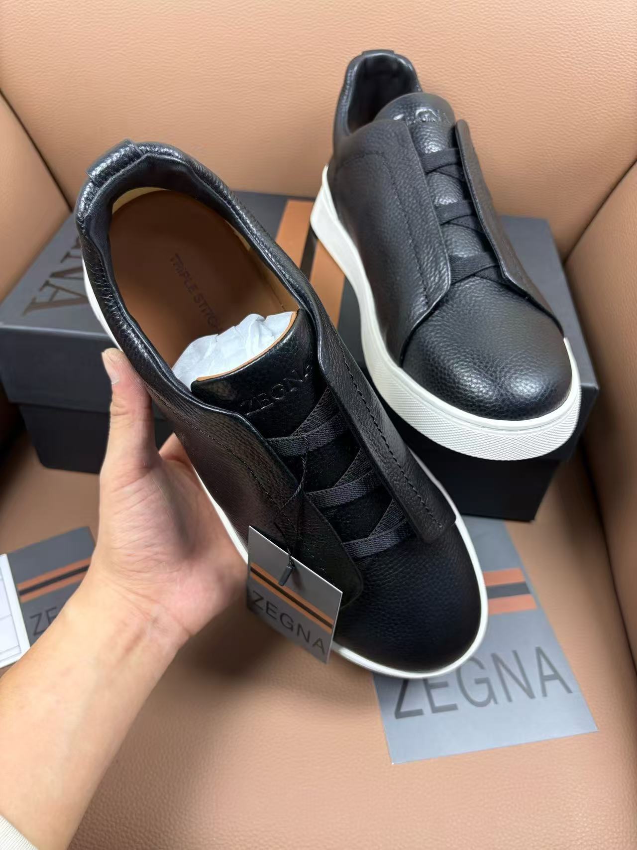[TOP] ZEGNA Men's Shoes - Black - 711 Luxury