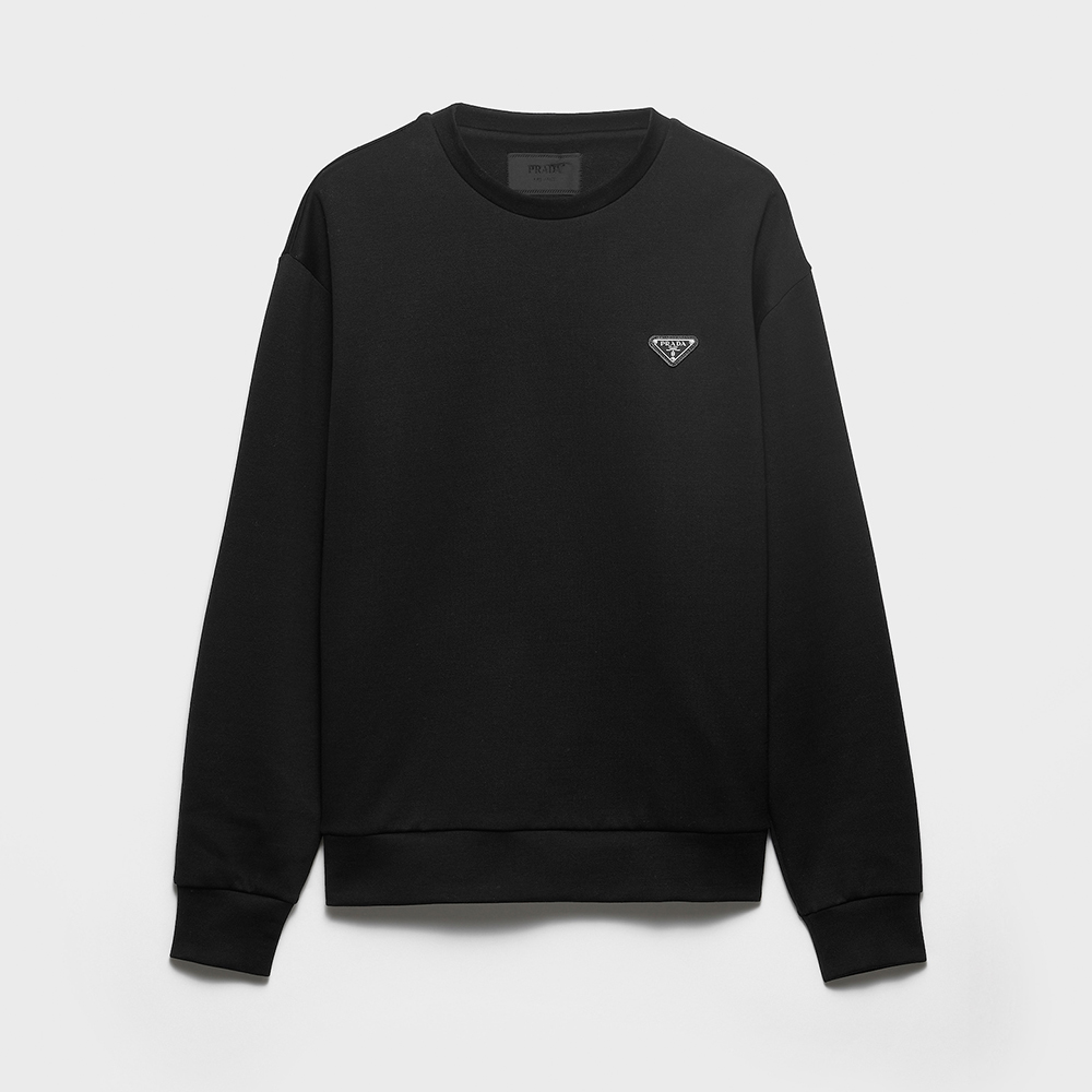 Prada navy Clothing PRADA Navy Technical Cotton Sweatshirt #395906 View 2 | Nigo Office